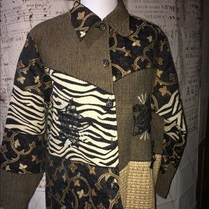 Vintage Quizz Petite PXL Vintage Multi Brown Coat